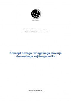 Cover for Koncept novega razlagalnega slovarja slovenskega knjižnega jezika