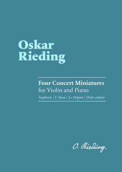 Cover for Oskar Rieding: Four Concert Miniatures for Violin and Piano / Štiri koncertne miniature za violino in klavir